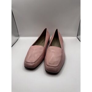 Enzo Angiolini Liberty Pink Leather Loafers Flats Women's Size 8M Made in Brazil